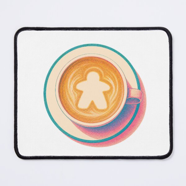 Item preview, Risograph Meeple Latte Foam Board Game Geek designed and sold by TackyTime.