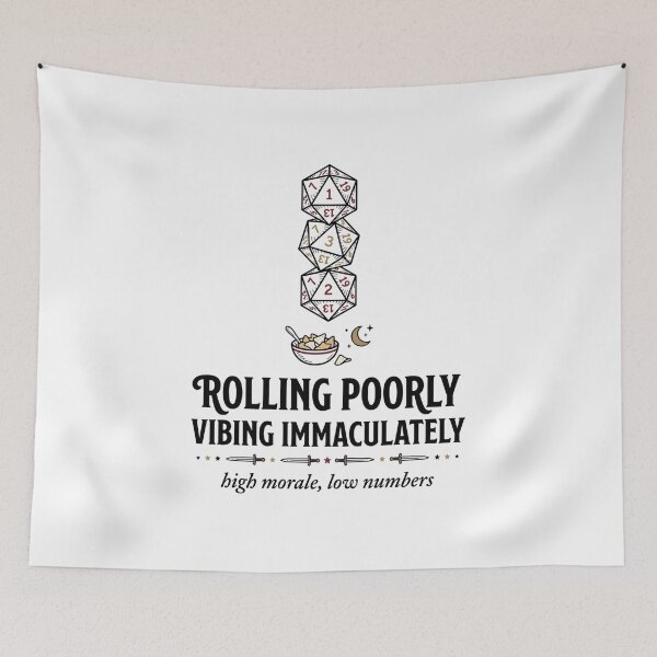 Item preview, Rolling Poorly Vibing Immaculately High Morale Low Numbers designed and sold by Fenay Designs.