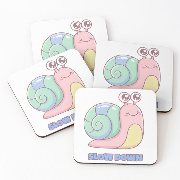 Item preview, Cute snail design with “slow down” text designed and sold by clausbjoern.