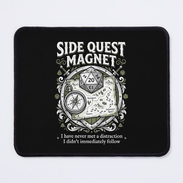 Item preview, Side Quest Magnet I Have Never Met A Distraction I Did Not Follow designed and sold by Fenay Designs.