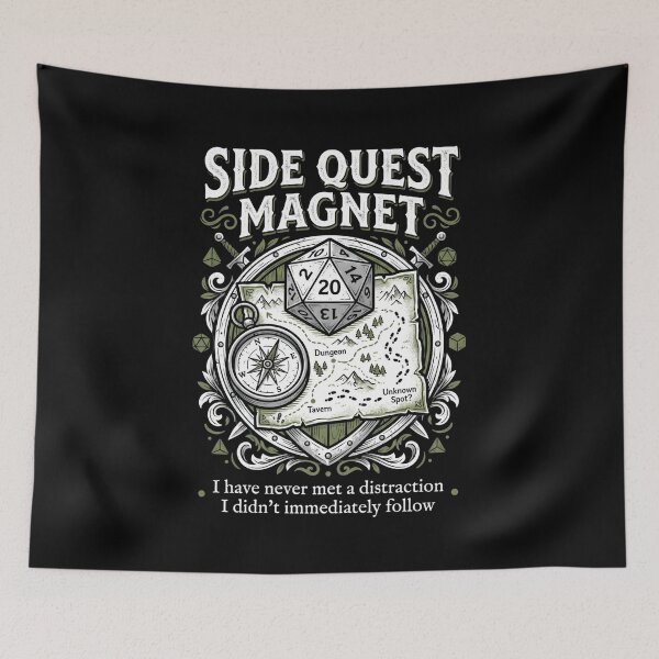 Item preview, Side Quest Magnet I Have Never Met A Distraction I Did Not Follow designed and sold by Fenay Designs.
