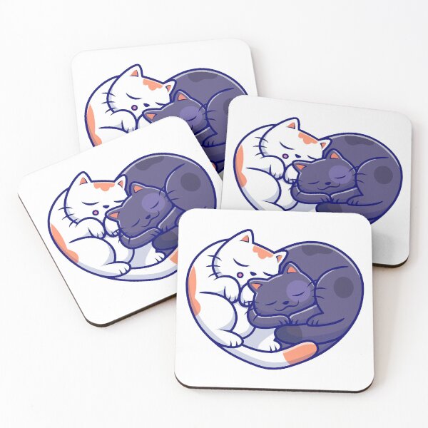 Item preview, Cute Cats Cuddling in Heart Shape Sleeping Kittens designed and sold by Gromiber.
