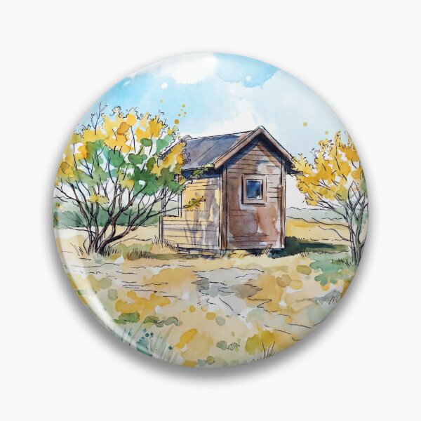 Item preview, Autumn light at Skanör Sweden with name and inner frame - watercolor illustration designed and sold by clausbjoern.