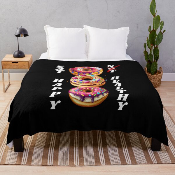 Item preview, Eat Happy Not Healthy Funny Donut Lover Gift Cute Dessert Pun Design for World Donut Day designed and sold by Im-Ara.