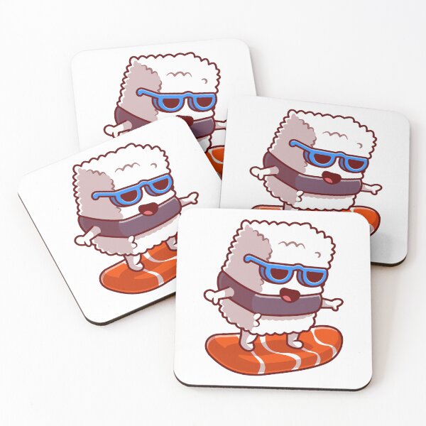 Item preview, Cool Sushi Surfing on Salmon Nigiri with Sunglasses designed and sold by Gromiber.