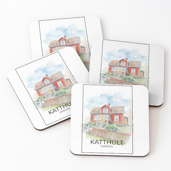 Item preview, Katthult Sweeden – Watercolor Style with name and inner frame designed and sold by clausbjoern.