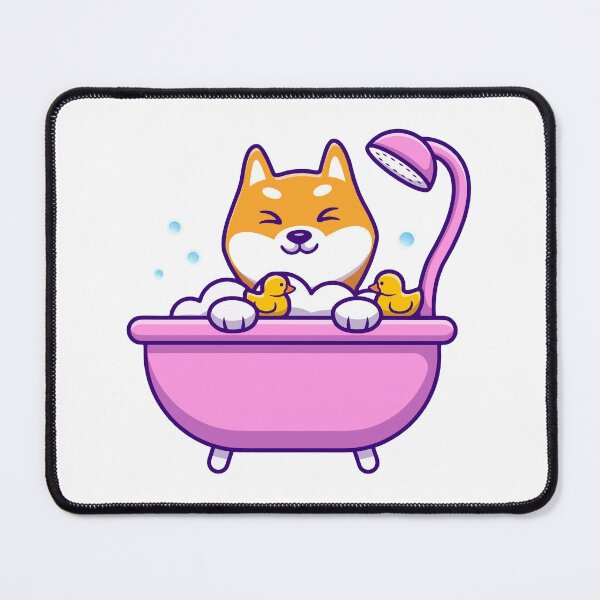 Item preview, Cute Shiba Inu Dog Having Bubble Bath with Rubber Ducks designed and sold by Gromiber.