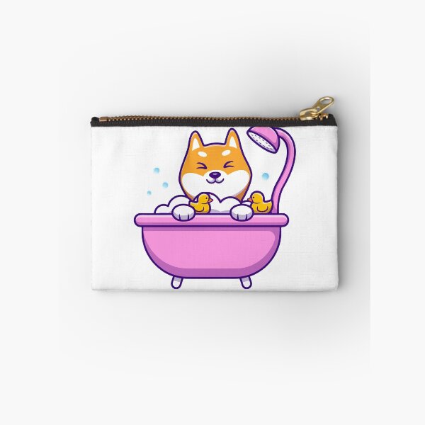 Item preview, Cute Shiba Inu Dog Having Bubble Bath with Rubber Ducks designed and sold by Gromiber.