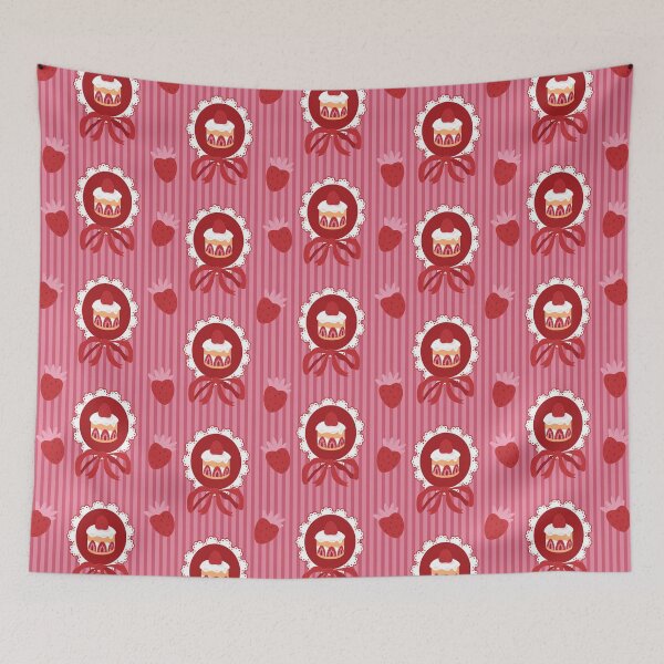 Item preview, Strawberry Cupcake Bow Lace Pattern designed and sold by Kusaka.art.