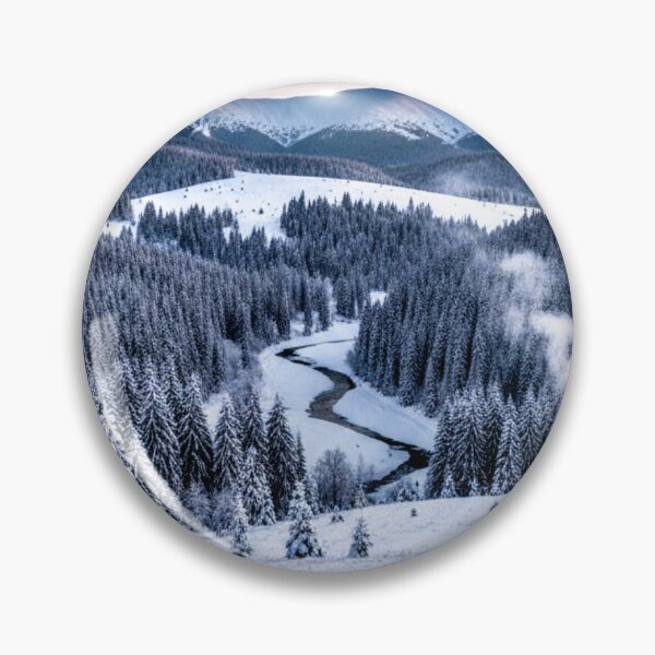 Item preview, Peaceful Winter Cabin Snow Mountain Landscape Wall Art designed and sold by IntelliMindDesigns.