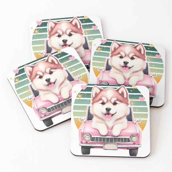 Item preview, Dreamy Watercolor Husky Puppy Joyride designed and sold by QuirkyCloud Designs.