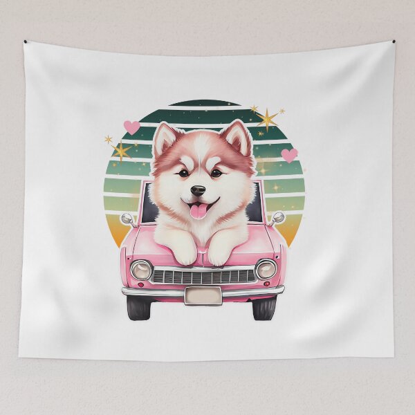 Item preview, Dreamy Watercolor Husky Puppy Joyride designed and sold by QuirkyCloud Designs.
