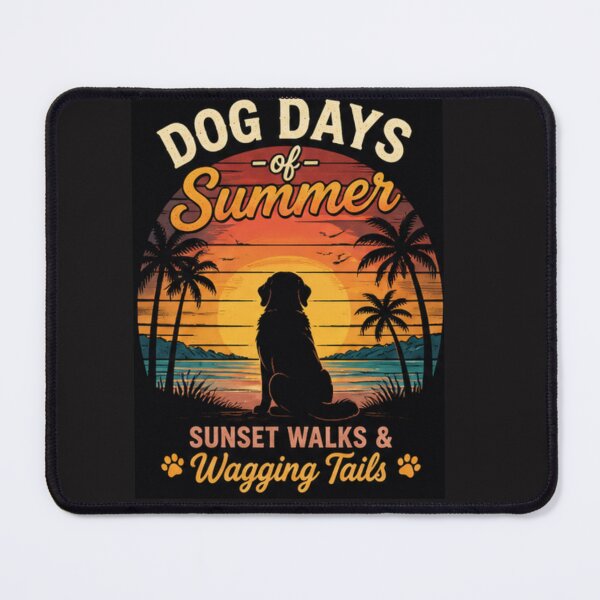 Item preview, Dog Days of Summer Retro Sunset Dog Shirt Vintage Beach Puppy Tee designed and sold by PoojaArtLab.