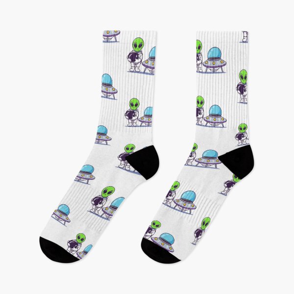 Item preview, Cute Astronaut Alien with UFO Spaceship designed and sold by Gromiber.