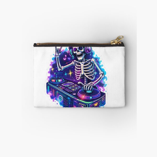 Item preview, Neon DJ Skeleton Music Vibes designed and sold by bhaveshsticker.