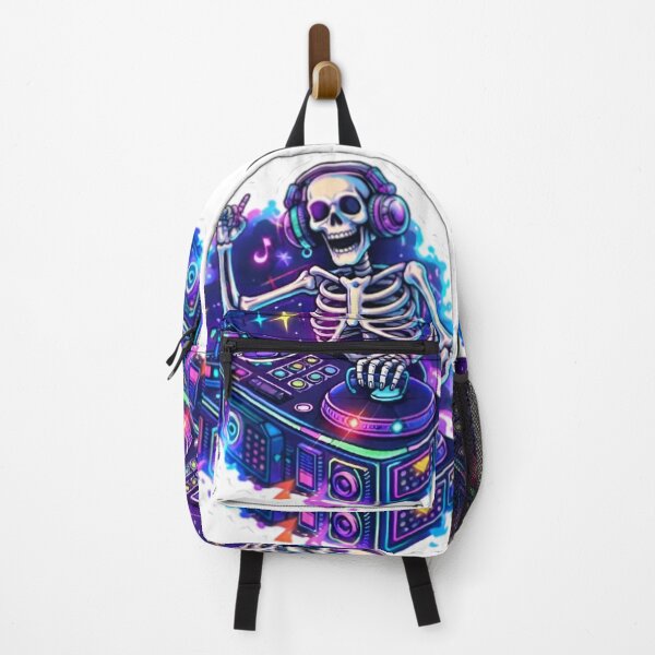 Item preview, Neon DJ Skeleton Music Vibes designed and sold by bhaveshsticker.