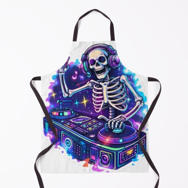 Item preview, Neon DJ Skeleton Music Vibes designed and sold by bhaveshsticker.