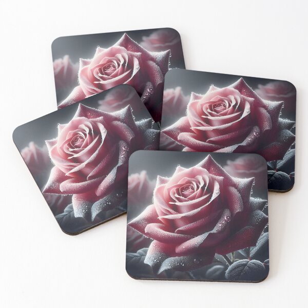 Item preview, Red Pink Rose With Dew Digital Art designed and sold by PandaTShirtShop.