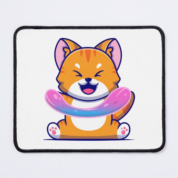 Item preview, Cute Kawaii Ginger Cat Playing with Pink Slime designed and sold by Gromiber.