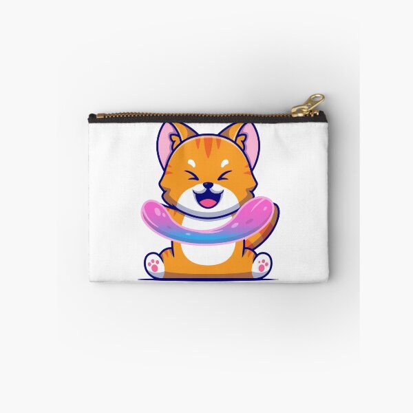 Item preview, Cute Kawaii Ginger Cat Playing with Pink Slime designed and sold by Gromiber.