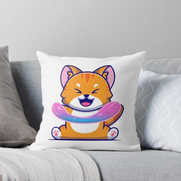 Item preview, Cute Kawaii Ginger Cat Playing with Pink Slime designed and sold by Gromiber.