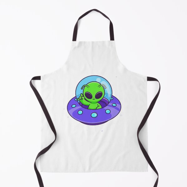 Item preview, Cute Space Alien Waving from Purple UFO designed and sold by Gromiber.