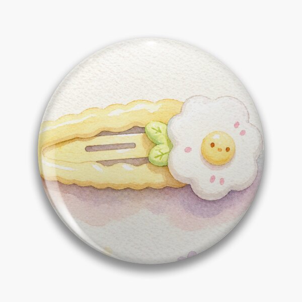 Item preview, Cute Watercolor Egg Flower Hair Clip – Kawaii Aesthetic Illustration designed and sold by Minerva92.