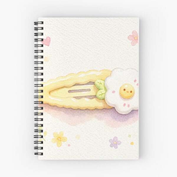 Item preview, Cute Watercolor Egg Flower Hair Clip – Kawaii Aesthetic Illustration designed and sold by Minerva92.