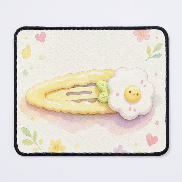 Item preview, Cute Watercolor Egg Flower Hair Clip – Kawaii Aesthetic Illustration designed and sold by Minerva92.