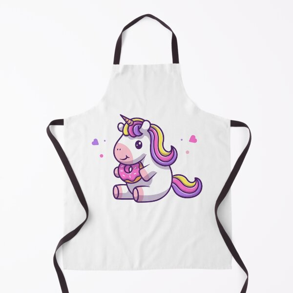 Item preview, Adorable Kawaii Unicorn Eating Pink Glazed Donut designed and sold by Gromiber.