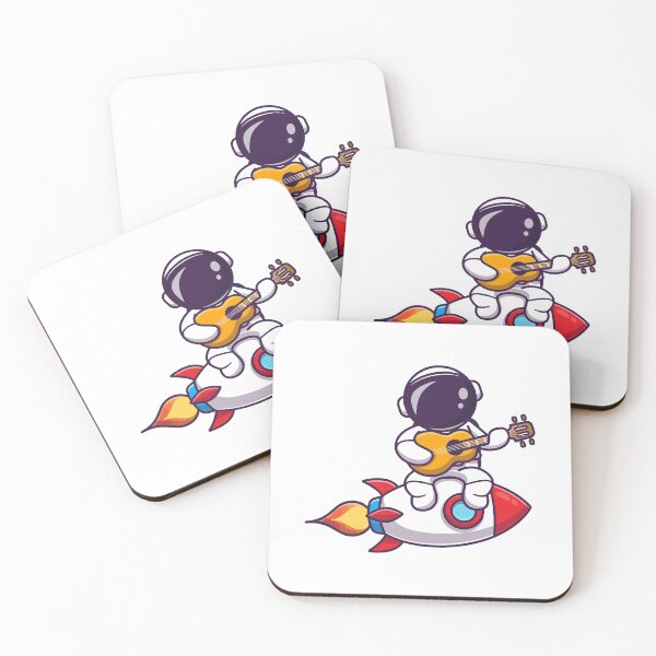 Item preview, Cool Astronaut Riding Rocket Playing Guitar designed and sold by Gromiber.