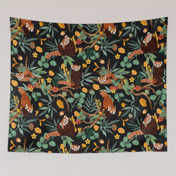 Item preview, RED PANDAS IN DARK WILD NATURE designed and sold by mmartabc.
