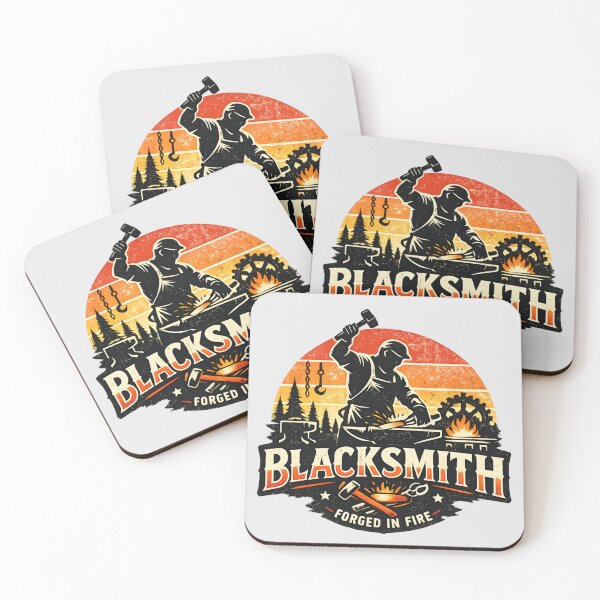 Item preview, Vintage Blacksmith Forge Silhouette – Forged in Fire Retro designed and sold by SidTastic .