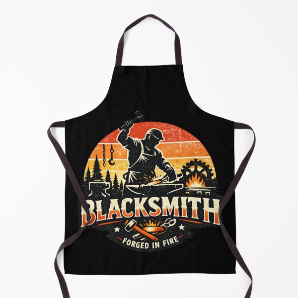 Item preview, Vintage Blacksmith Forge Silhouette – Forged in Fire Retro designed and sold by SidTastic .