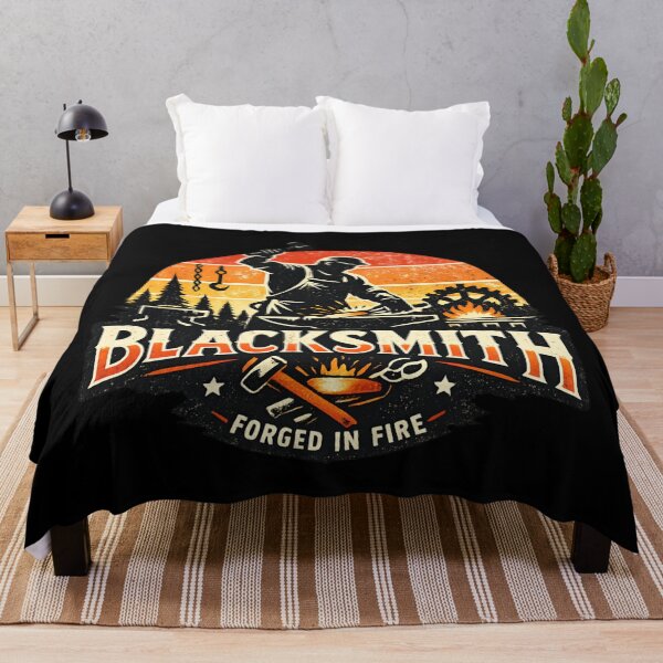 Item preview, Vintage Blacksmith Forge Silhouette – Forged in Fire Retro designed and sold by SidTastic .