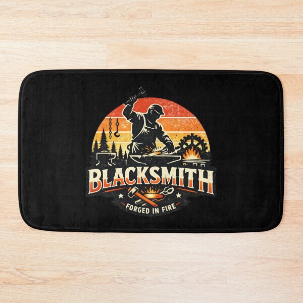 Item preview, Vintage Blacksmith Forge Silhouette – Forged in Fire Retro designed and sold by SidTastic .