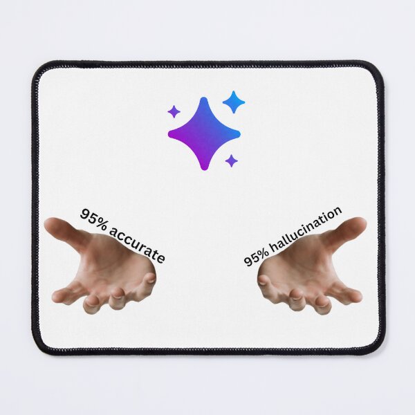 Item preview, AI Workplace Humor – 95% Accurate vs 95% Hallucination – AI Contrast designed and sold by AiHumorArtShop.