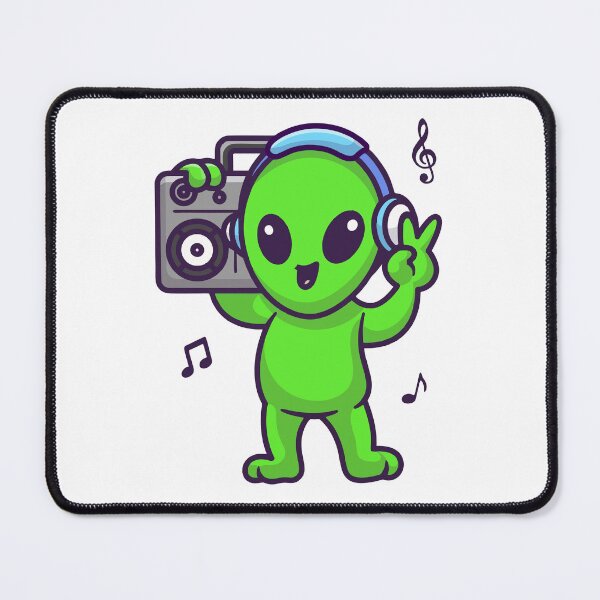 Item preview, Cool Space Alien Listening to Boombox Radio designed and sold by Gromiber.