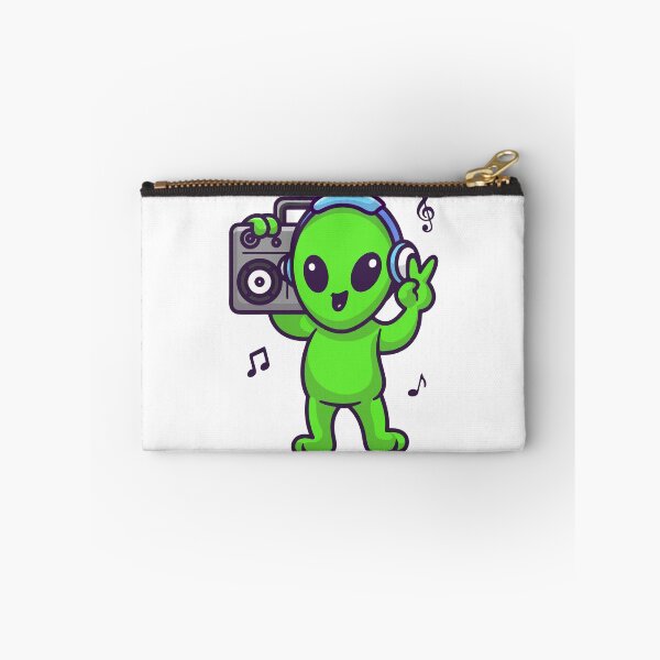 Item preview, Cool Space Alien Listening to Boombox Radio designed and sold by Gromiber.