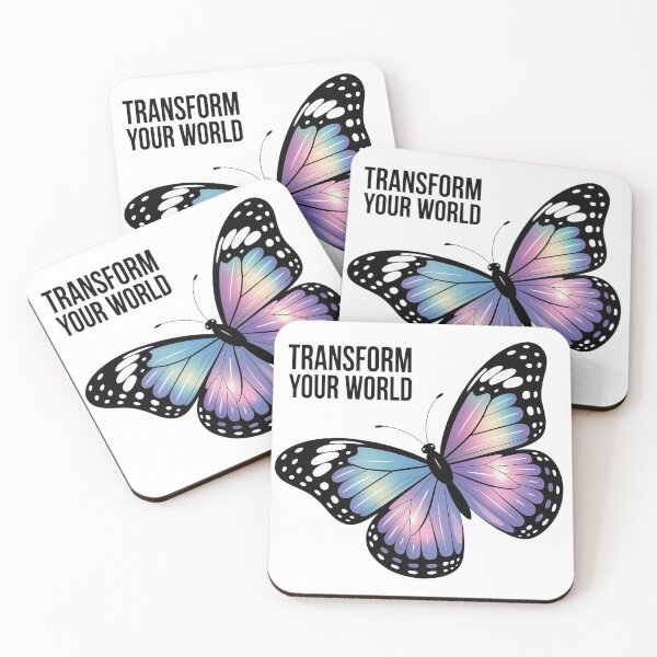 Item preview, Transform Your World Butterfly Inspirational Quote Design designed and sold by Cool-cat-art.