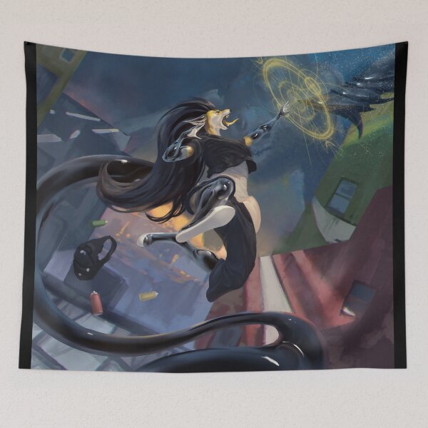 Item preview, Anthro Cat Warrior City Defense Fantasy Art designed and sold by Royzart.