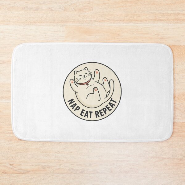 Item preview, nap eat repeat funny cat  designed and sold by DesignsByDevika.