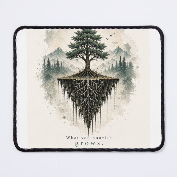 Item preview, What You Nourish Grows Shirt – Tree Roots Design – Personal Growth & Mindfulness Tee designed and sold by cogite sante.