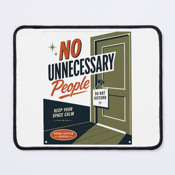 Item preview, No Unnecessary People – Retro Home Office Poster | Introvert Work From Home Design designed and sold by Galskap.