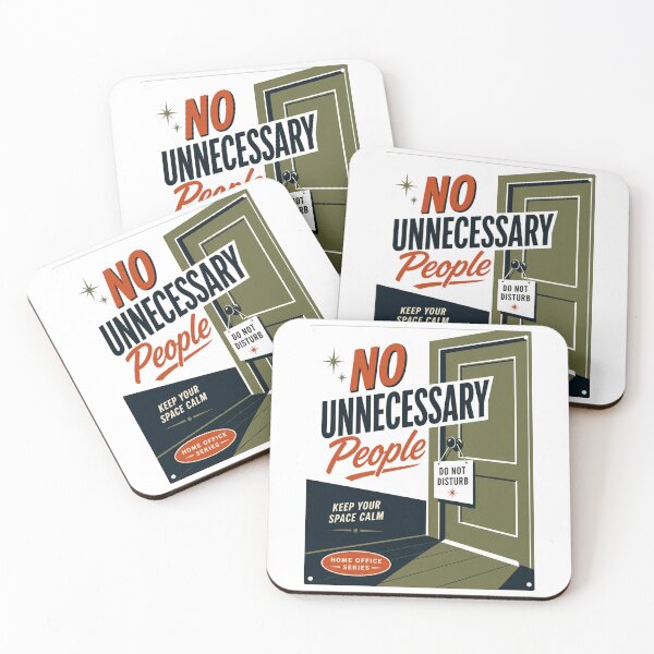 Item preview, No Unnecessary People – Retro Home Office Poster | Introvert Work From Home Design designed and sold by Galskap.