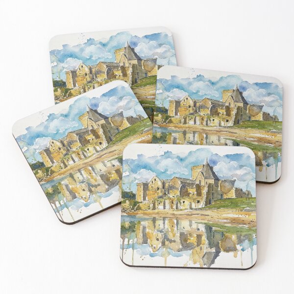 Item preview, Watercolour illustration of  Inchcolm Abbey, Firth of Forth, Scotland. designed and sold by davidelder.
