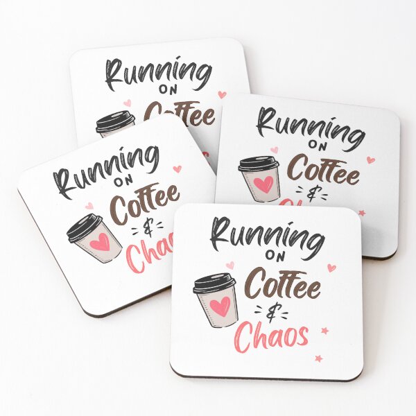 Item preview, Running on Coffee and Chaos Funny Coffee Lover Shirt Cute Mom Life Humor Design designed and sold by vaastore.