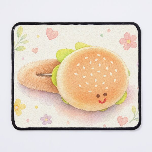 Item preview, Cute Watercolor Hamburger Hair Clip – Kawaii Food Aesthetic Illustration designed and sold by Minerva92.