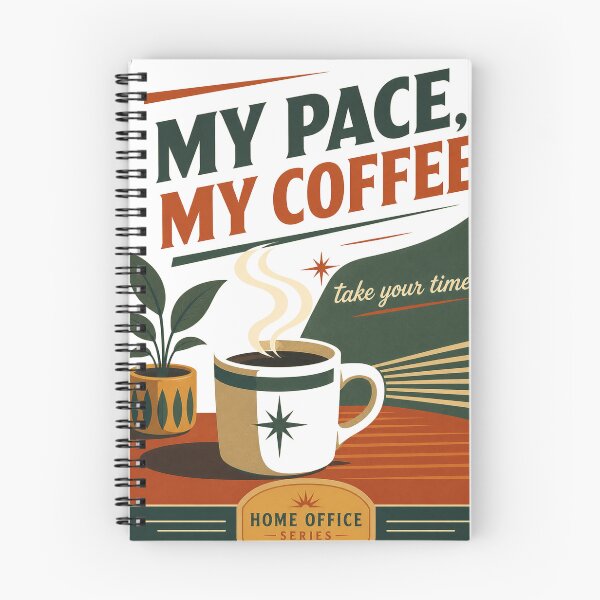 Item preview, My Pace, My Coffee – Retro Home Office Poster | Cozy Work From Home Aesthetic designed and sold by Galskap.