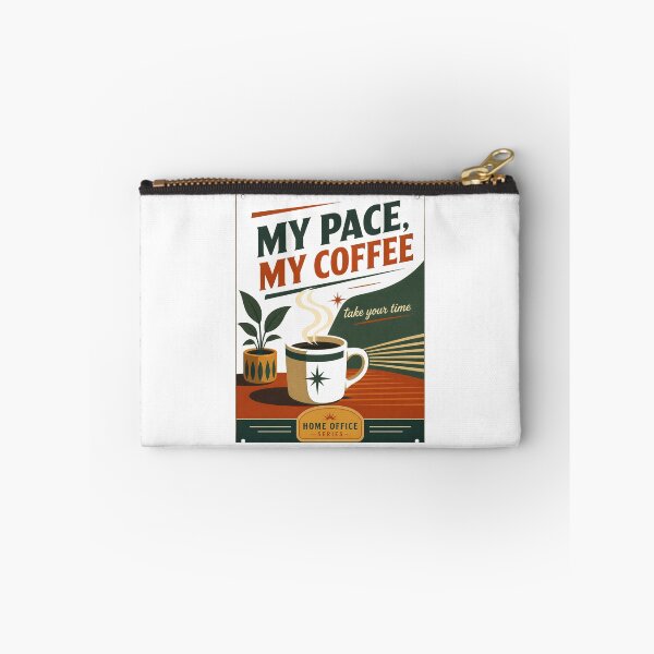 Item preview, My Pace, My Coffee – Retro Home Office Poster | Cozy Work From Home Aesthetic designed and sold by Galskap.
